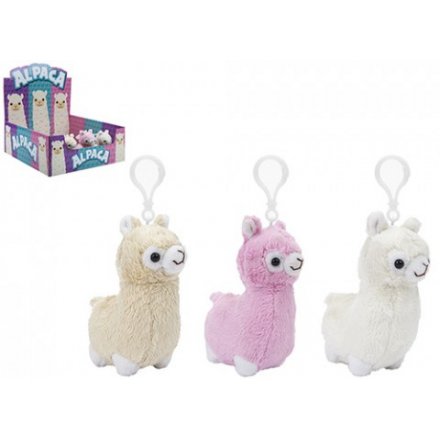Fluffy Plush Alpaca Keyrings 