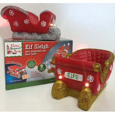   Make your naughty elf ride in style with this fun LED fitted polystone sleigh 
