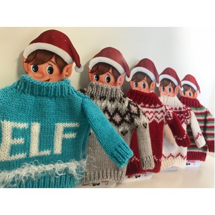  Make displaying your naughty elves even more fun with these festive themed knitted jumpers! 