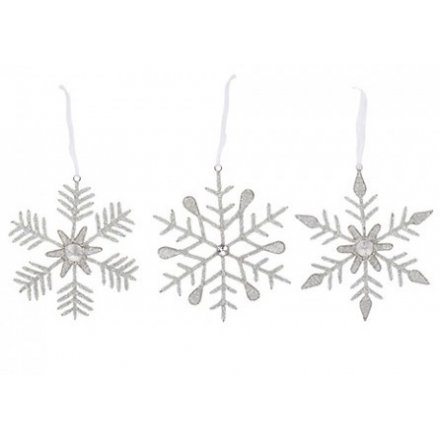 Large Diamonte Hanging Snowflakes
