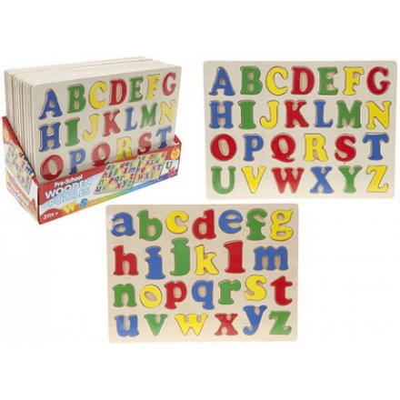 Wooden Alphabet Pull Out Puzzles, 2 Assorted