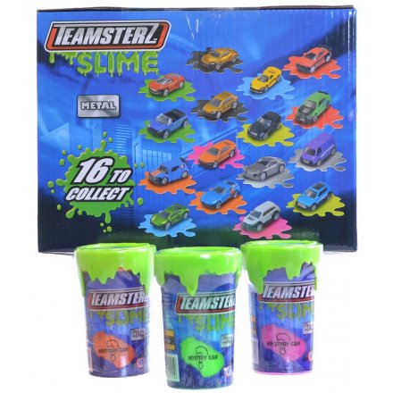 Teamsterz Slime Pot With Toy Car, 16 Assorted