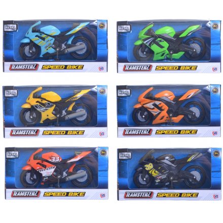 An assortment of 6 Teamsterz Speedbike Toys