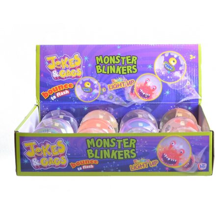 Monster Blinkers Light Up Bouncing Balls, 2 Assorted