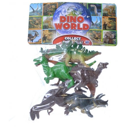 Dino World Dinosaur Figures, Pack of 6