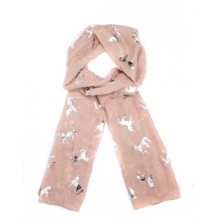 Silver Foil Unicorn Print Scarf in 4 assorted colours