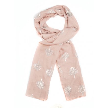 A Silver Foil Tree of Life Print Scarf in 4 assorted colours