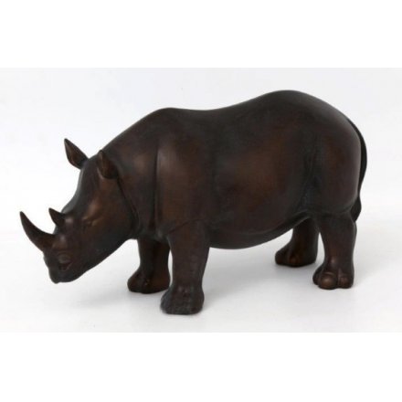 Bronzed Rhino Ornament 