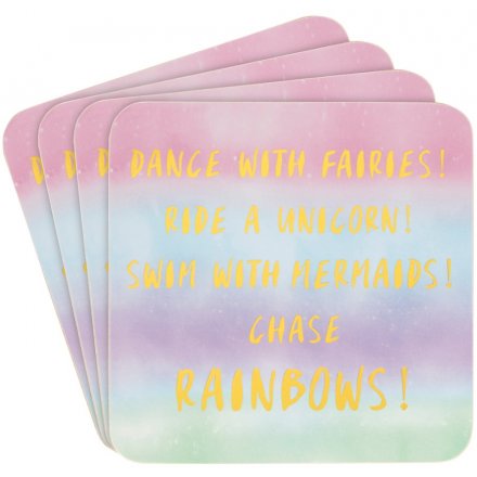 Chase Rainbows! Set of 4 Coasters 