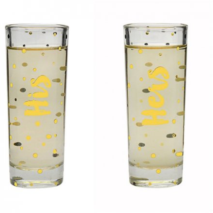 Shot Glasses His & Hers, Set Of 2
