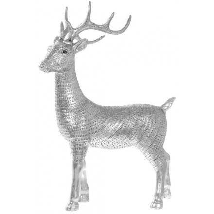Small Silvered Standing Reindeer