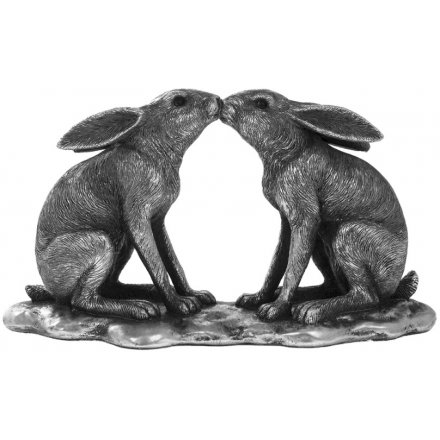 Reflections Silver Kissing Hares Ornament