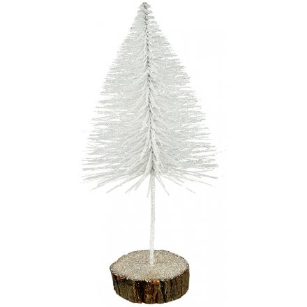 Standing Glitter White Tree 30cm