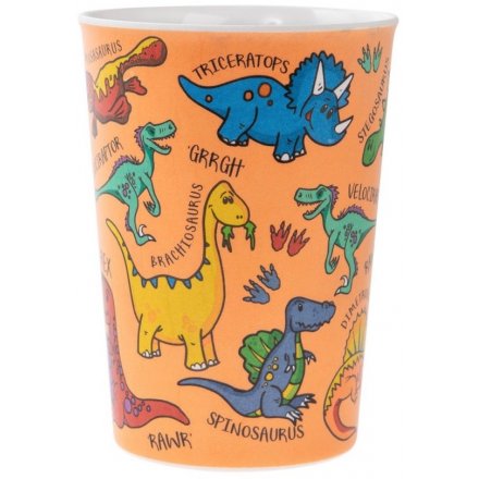   Covered in colourful illustrations of Dinosaurs, this little plastic drinking beaker will be sure to entertainchildren