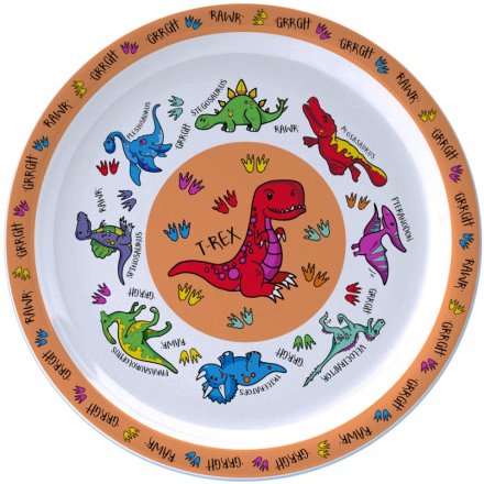 Colourful Dinosaurs Plastic Plate