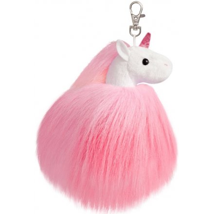Pretty Pink Fluffy Unicorn Keyring 