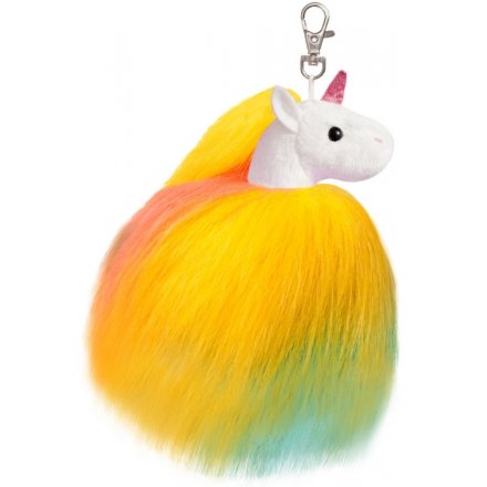 Fabulously Fluffy Unicorn Keyring - Multicoloured 