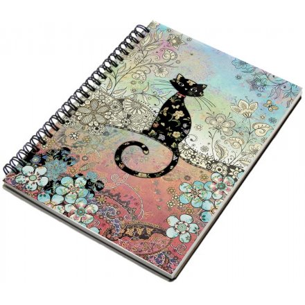 Whimsical Inspired A5 Note Book - Black Cat