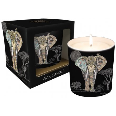 Patterned Elephant Ceramic Candle Pot 