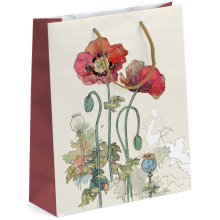 Medium Watercolour Poppy Gift Bag