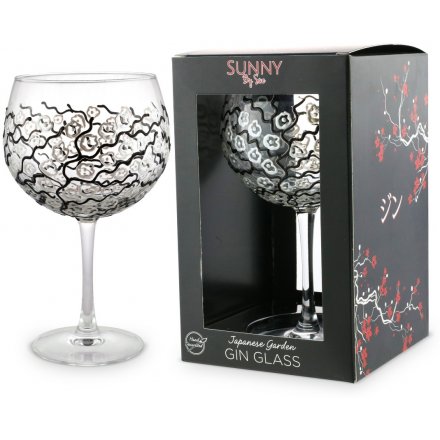 A Sunny by Sue Japanese Garden Black & White Gin Glass 