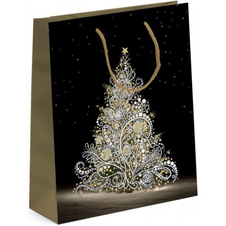 White Festive Tree - Large Gift Bag 