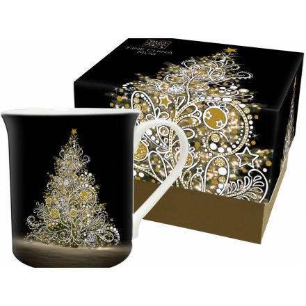 White Festive Tree Mug and Box