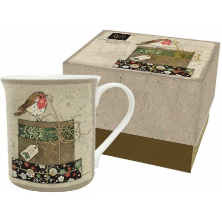 Vintage Red Robin Mug and Gift Box 