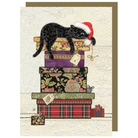 Festive Cat Decorated Greetings Card 