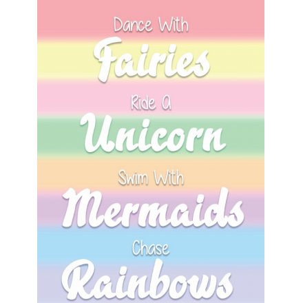 Dance With Fairies Metal Sign Rainbow