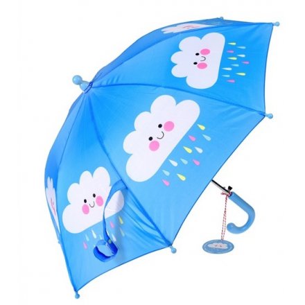 Let your little ones enjoy the rain with this bright blue 'Happy Cloud' themed umbrella 