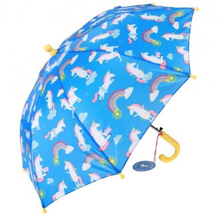   Let your little ones enjoy the rain with this bright blue 'Magical Unicorn' themed umbrella 
