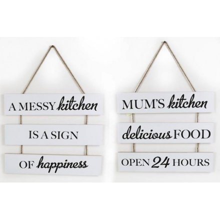 Triple Tier Kitchen Signs, 2 Assorted