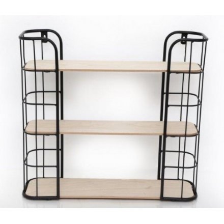 Simplistic Wooden Metal Shelf 