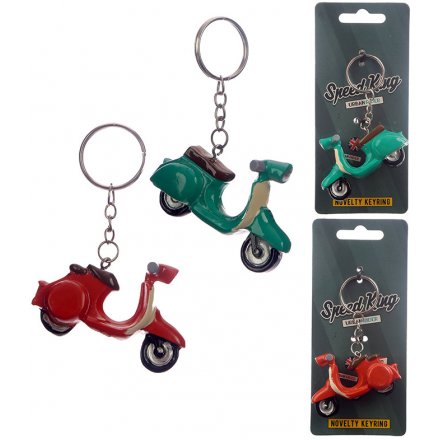  Bring a funky edge to your backpack or key sets with this fun assortment of novelty scooter keyrings 