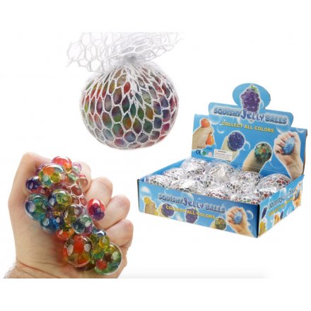 Rainbow Squeezy Ball In A Net