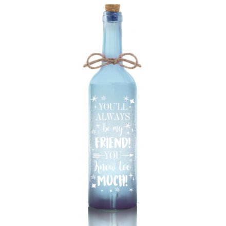 You'll Always Be My Friend Blue LED Bottle