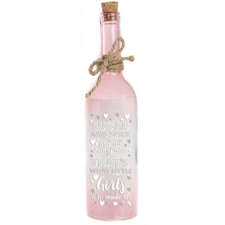 Sugar & Spice Little Girls Pink LED Bottle