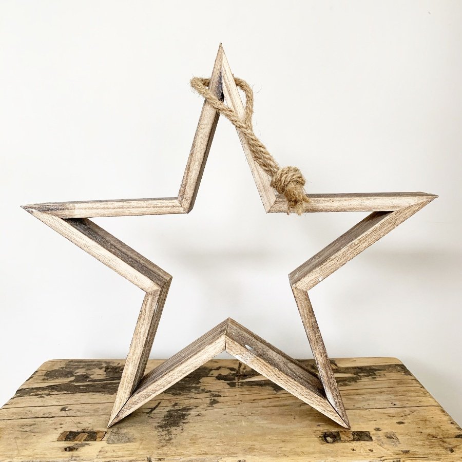 Small Wooden Star Christmas Decorations Hanging Decorations