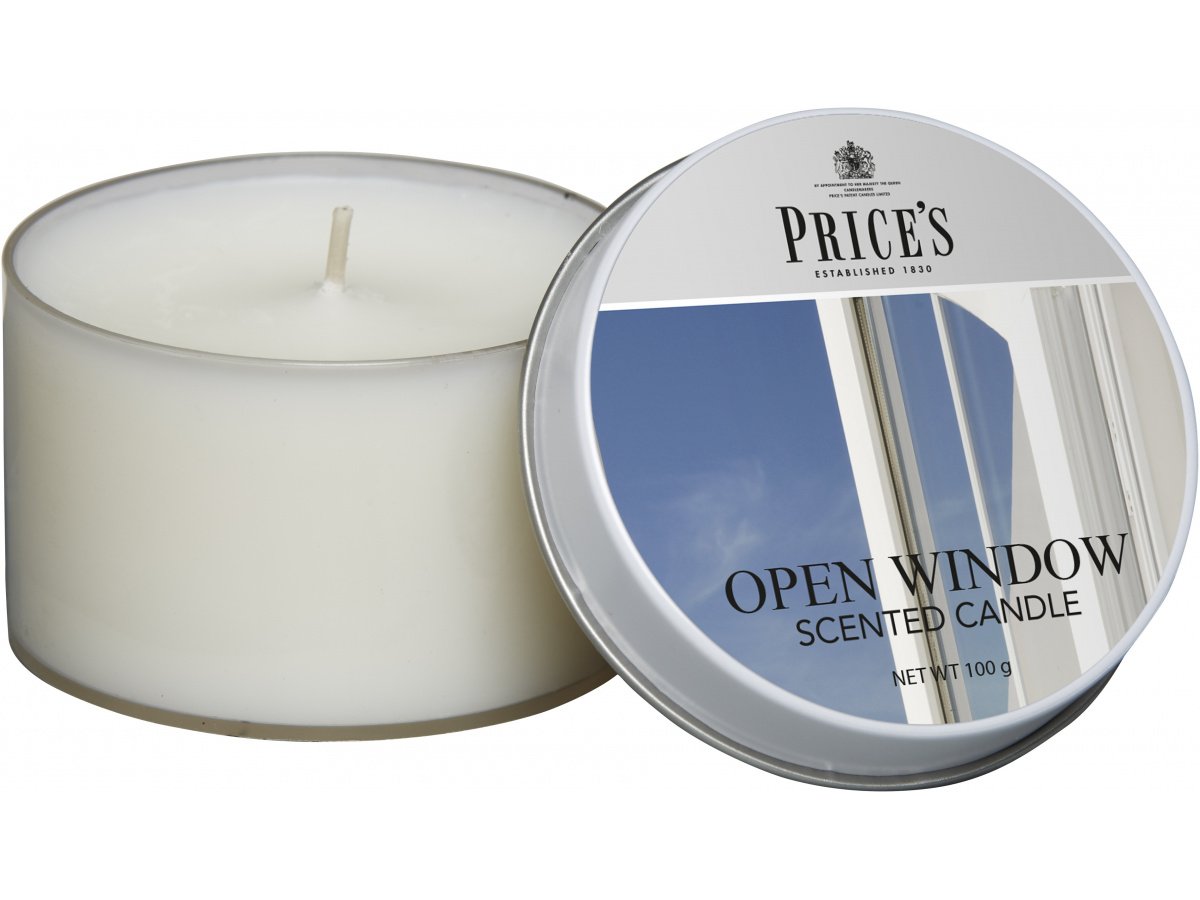 Prices Scented Candle Tin - Open Window | 41047 | Interior Decor ...
