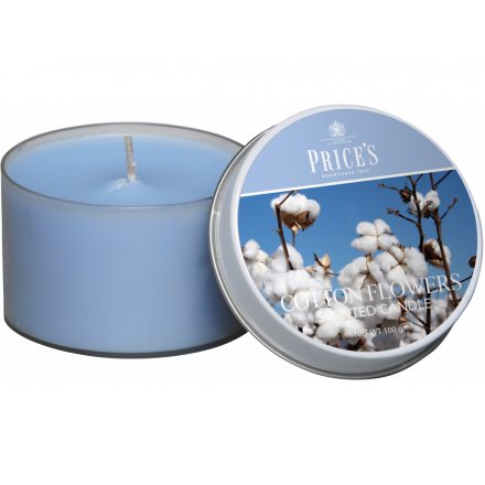 Prices Cotton Flower Scented Candle Tin 