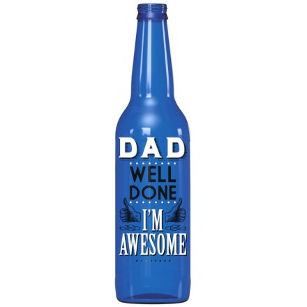 LED Light Up Blue Dad Well Done Bottle