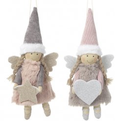 Bring a Pretty Pink touch to your tree decor or display at Christmas time with this sweet assortment of angels 