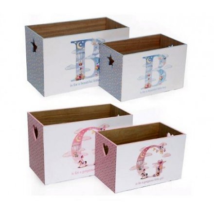 Set Of 2 Baby Balloon Storage Crates, 2 Assorted