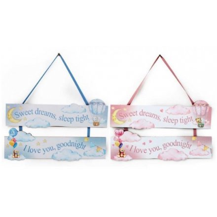 Boy/Girl Sweet Dreams Baby Plaques, 2 Assorted