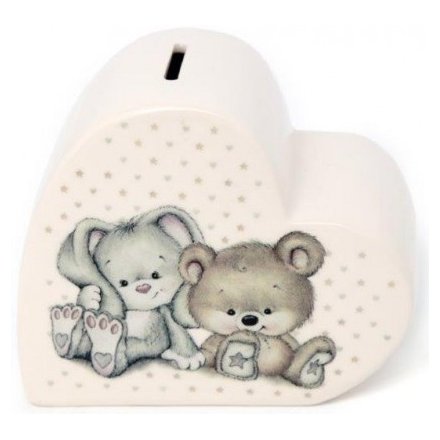 Baby Bear and Bunny Ceramic Money Box 