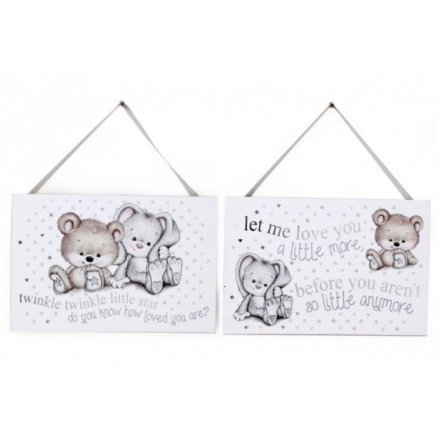 Baby Bear and Bunny Wall Plaques 