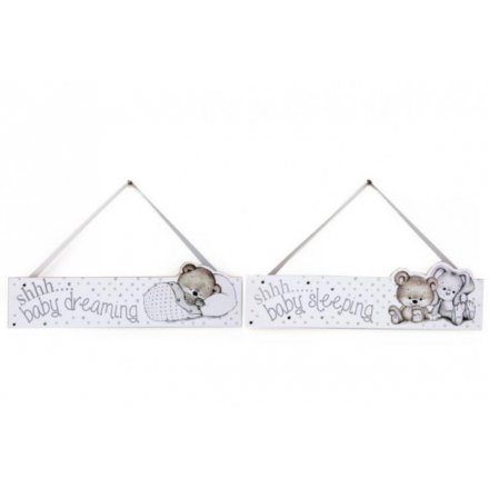 Bunny And Bear Hanging Plaques 