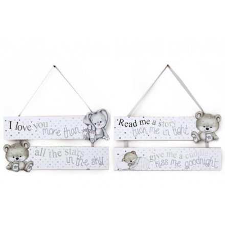 Baby Bear and Bunny Hanging Tier Plaques 