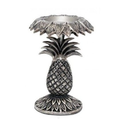 Distressed Silver Pineapple Candelabra 
